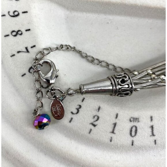 Cookie Lee Multi-Strand Beaded Necklace With Adjustable Chain & Colorful Beads V - Picture 6 of 6